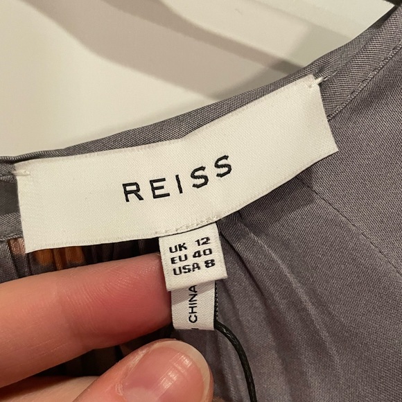 Reiss Zoe Dress (Gray/Orange) *NWT* Womens Sz 8US/12UK - Picture 6 of 8